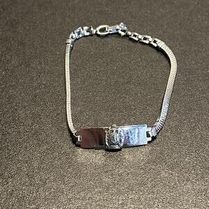 Vintage Sterling Crest Bracelet-6.5in